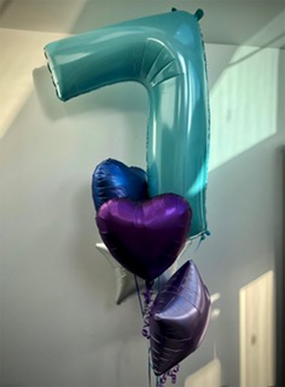 7th birthday balloons