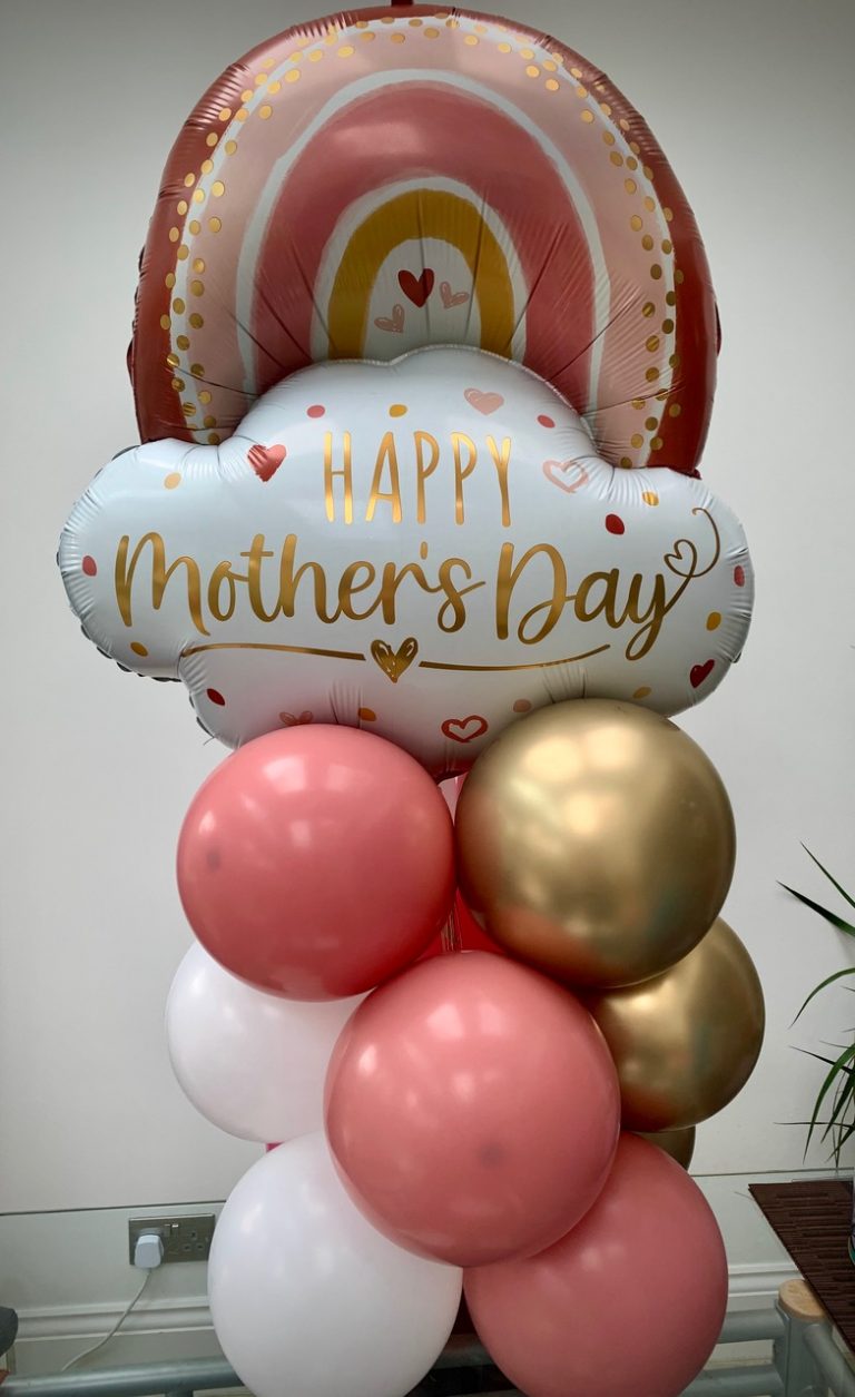 Happy Mother's Day Balloon Bundle - pink, white & gold