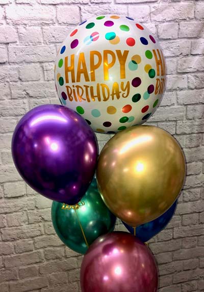 metallic birthday balloons