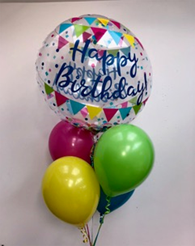 multicoloured birthday balloons